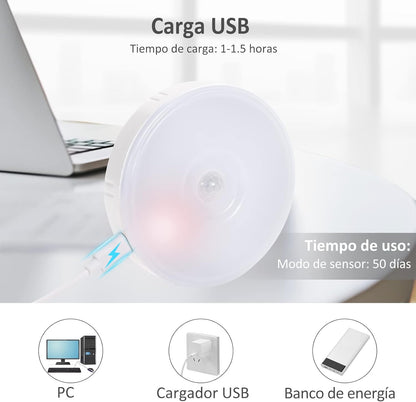 Luz led recargable con sensor de movimiento ( Pack 2 Unds )